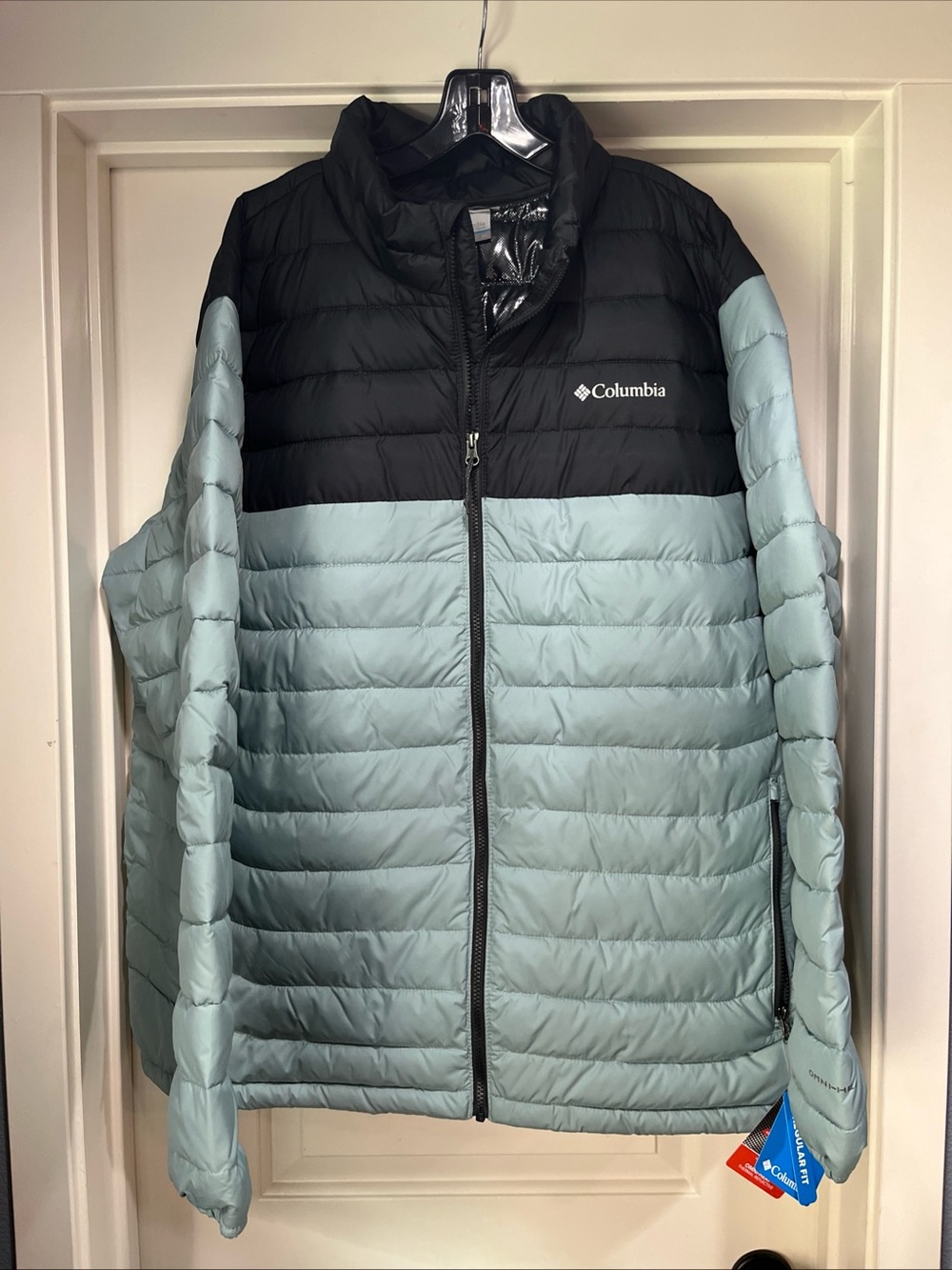 Mens 2X Columbia Powder Lite II Jacket Black Blue Puffer Big And Tall Lined New